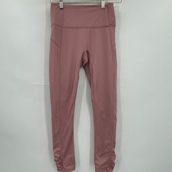 Free People Movement Dusty Pink Mid Rise Wonderstruck Velvet Legging Small - Picture 1 of 7